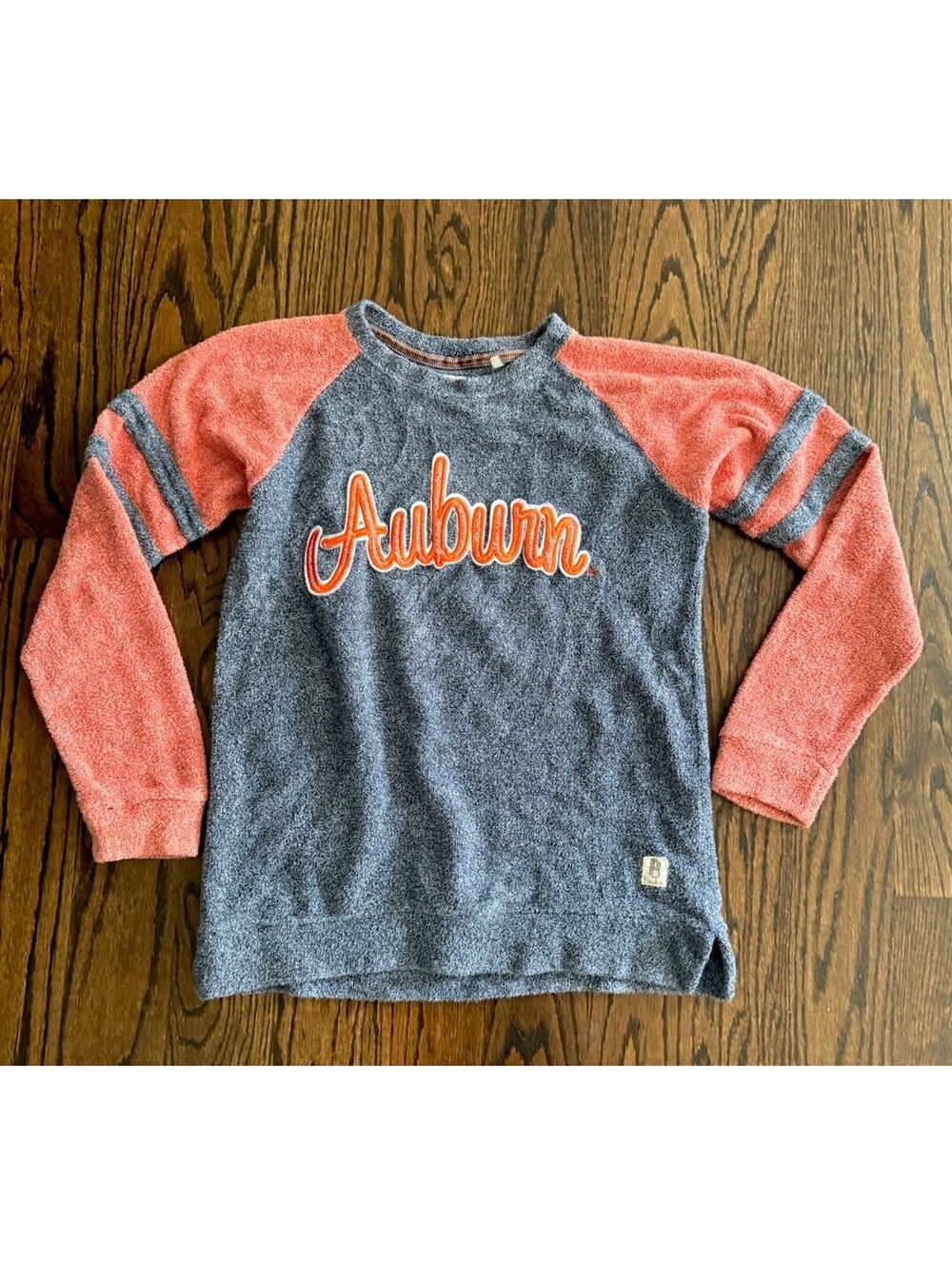 Auburn Tigers Pressbox Womens M Comfy Terry Sweatshirt Gray Orange Embroidered